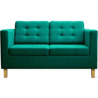 Диван Brioli Дилли клетка Д двухместный (рогожка, J16 азур/светлые ножки)