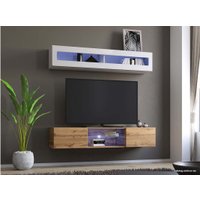 Стенка НК-Мебель Point комплект 8 гостиная (дуб вотан/белый глянец) в Бресте