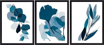 Модульная картина Miram Абстракция. Синяя акварель 230403098 (3шт, 30x40)