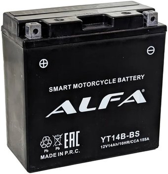 Мотоциклетный аккумулятор ALFA YT14B-BS (14 А·ч)