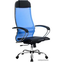 Офисное кресло Metta SU-1-BK Комплект 4, Ch ов/сеч (резиновые ролики, васильковый)
