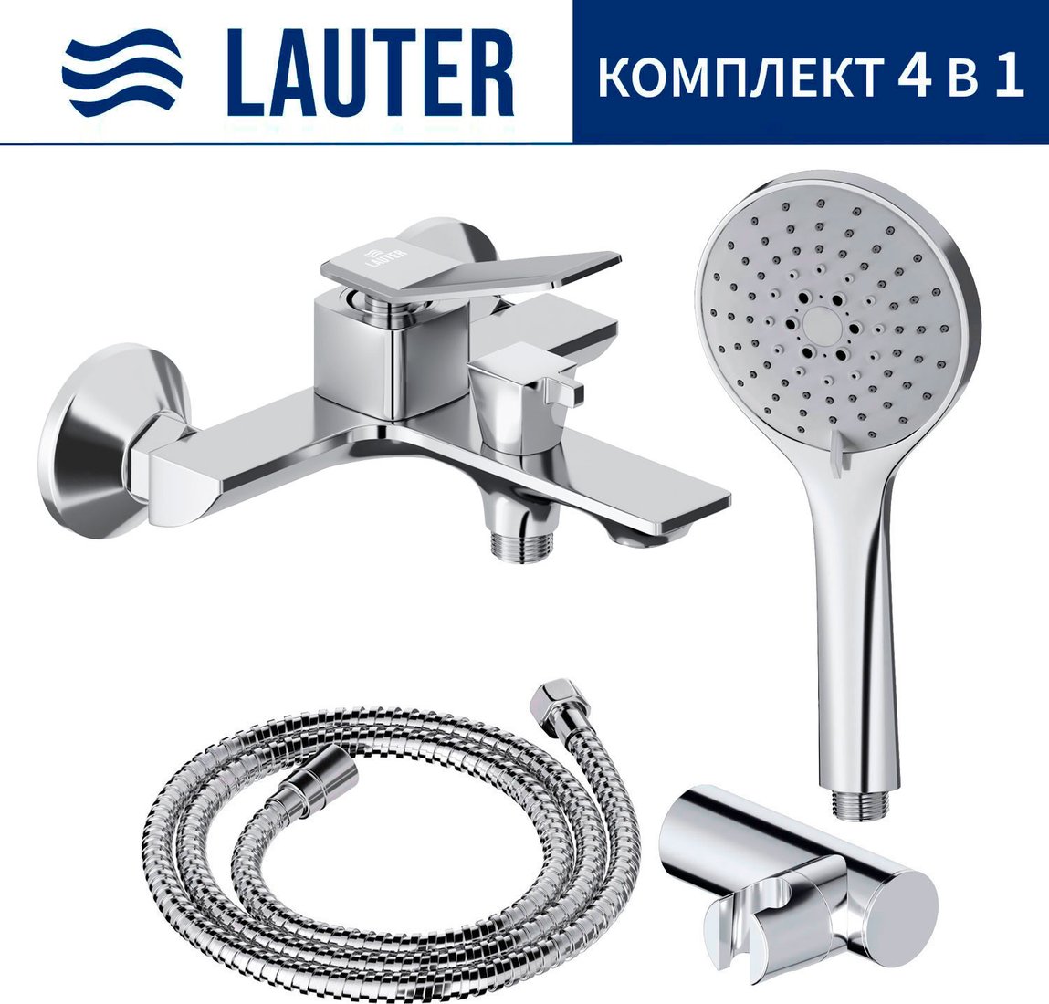 Смеситель Lauter Allure 21CK6618C с лейкой Relexa Daisy 21S10167