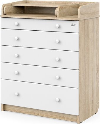 Детский комод Атон Мебель Maks ЛДСП 800/5 с органайзером (дуб сонома/белый)