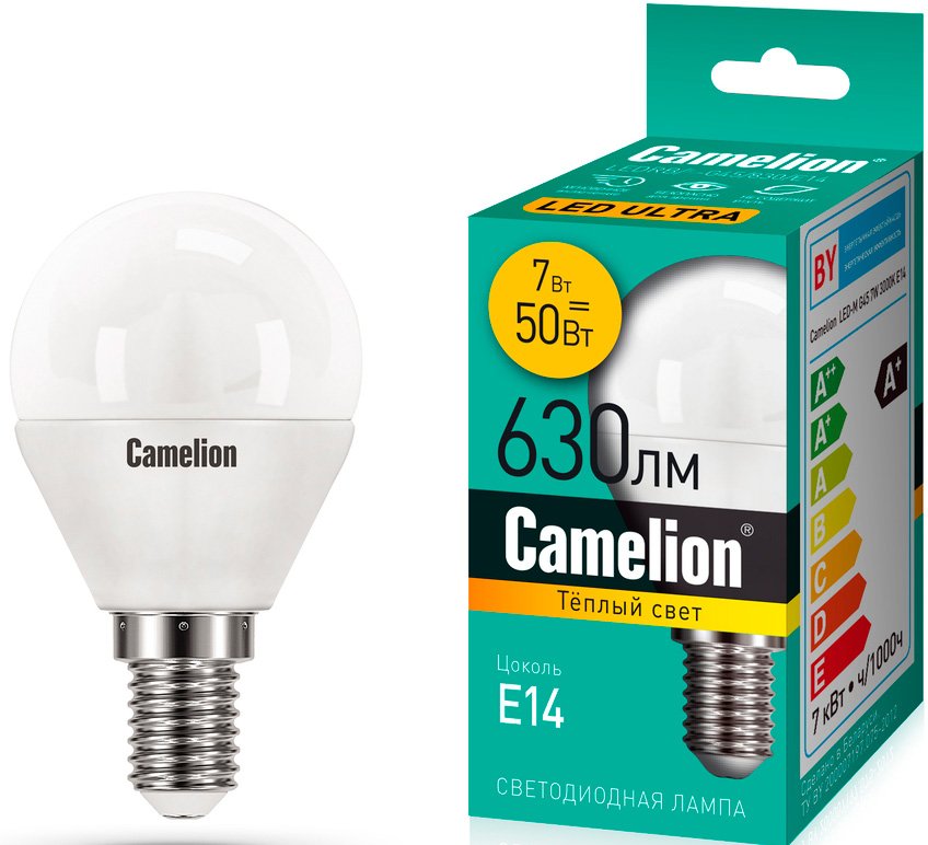 

Светодиодная лампочка Camelion LEDRB/7-G45/830/E14