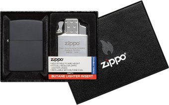 Зажигалка Zippo 218 Black Matte 218-090204 (с дополнительным газовым блоком)