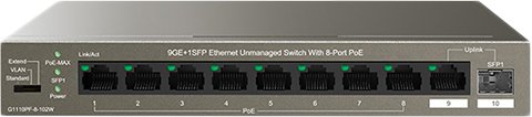 

Неуправляемый коммутатор IP-COM G1110PF-8-102W
