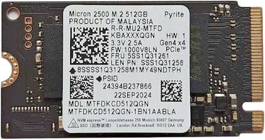 Micron 2500 M.2 2242 512GB MTFDKCD512QGN-1BN1AABLA SSD купить в Минске