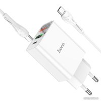 Сетевое зарядное Hoco C100A USB Type-C (белый)