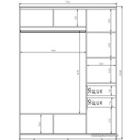 Шкаф-купе Рэйгрупп 176450 VVX Elgon РГ-03.04 (венге/хром)