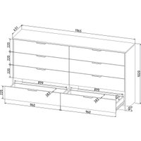 Комод Интерлиния Концепт КТ-К197 (дуб веллингтон/дуб золотой)