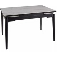 Кухонный стол Signal Sento 120-180/80 (белый лак/черный)