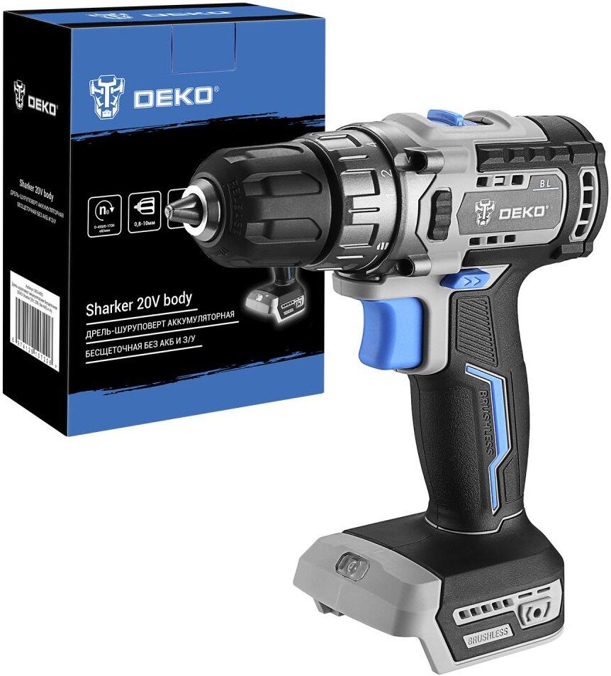 

Дрель-шуруповерт Deko Sharker 20V 063-4455 (без АКБ)