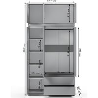 Шкаф распашной Soma ШК-3 120-235 (серый)