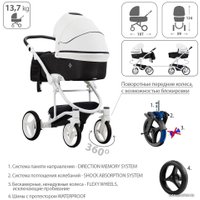 Универсальная коляска BEBETTO Torino (2 в 1, 01, белая рама)