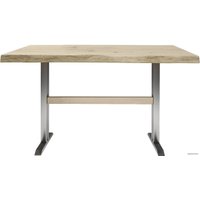 Кухонный стол Buro7 Двутавр 110 (с обзолом и сучками, дуб беленый/серебро)