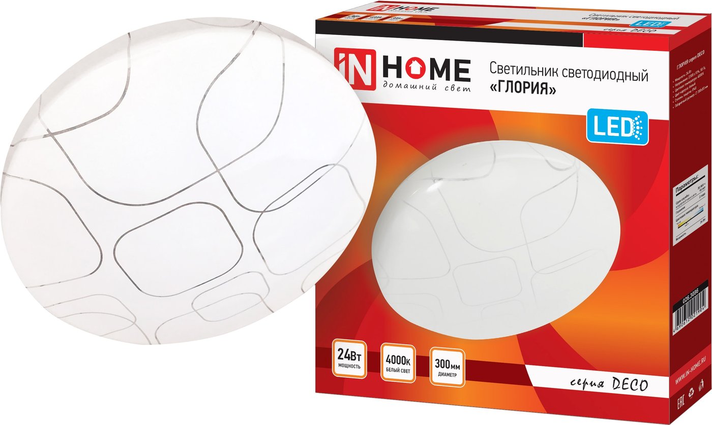 

Светильник-тарелка In Home Deco 24 Вт 4000 К (глория)