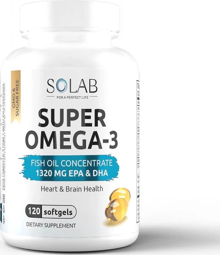 

БАД Solab Omega-3 исландский рыбий жир высокой концентрации (120 капсул)