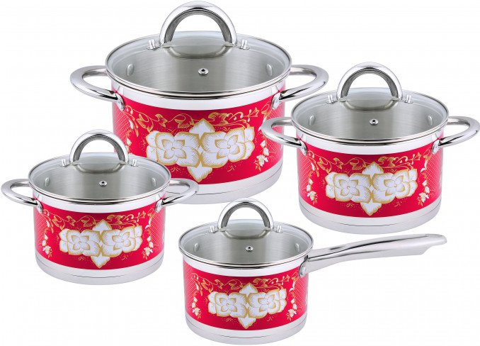 

Набор кастрюль Pomi d'Oro Fiore red P-640362