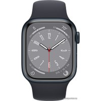 Умные часы Apple Watch Series 8 41 мм (алюминиевый корпус, полуночный/полуночный, спортивные силиконовые ремешки S/M + M/L)