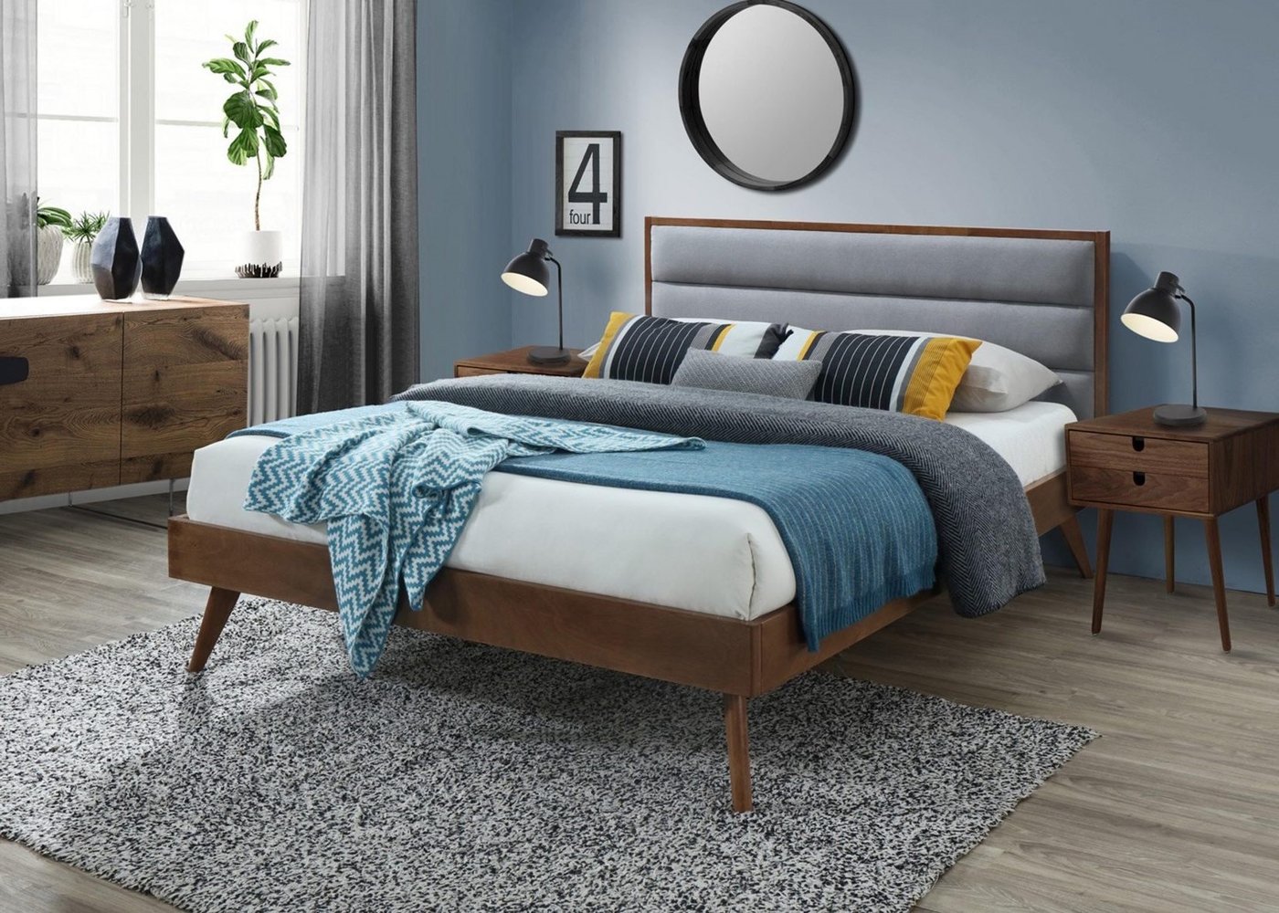 

Кровать Halmar Orlando 160x200 (серый/орех)