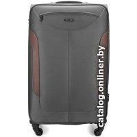 Чемодан-спиннер Solier STL1801 79 см (XL, темно-серый/коричневый)