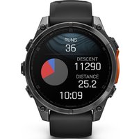 Умные часы Garmin Fenix 8 47мм (серый, черный силиконовый ремешок)