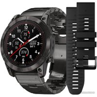 Умные часы Garmin Fenix 7X Pro Sapphire Solar (карбоново-серый титан/черный, с титановым и силиконовым ремешками)