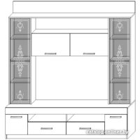 Стенка Астрид-Мебель Премьера-15 ЦРК.ПРМ.15 (анкор темный-анкор белый)