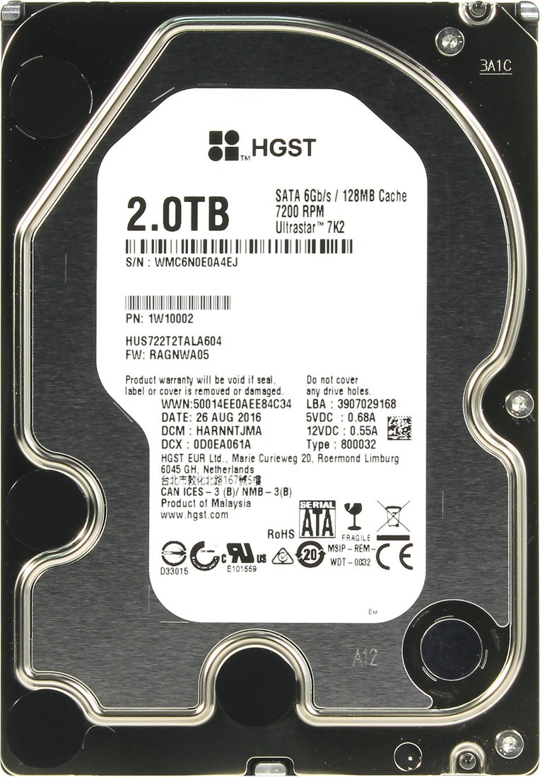 

Жесткий диск HGST Ultrastar 7K2 2TB [HUS722T2TALA604]