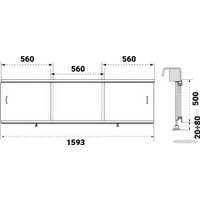 Фронтальный экран под ванну Triton Раздвижной 160 см