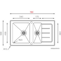 Кухонная мойка ZorG GS 7850-2 (черный)