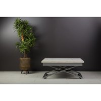 Стол-трансформер Levmar Apollo D95/S59 (белый мрамор/серебро)