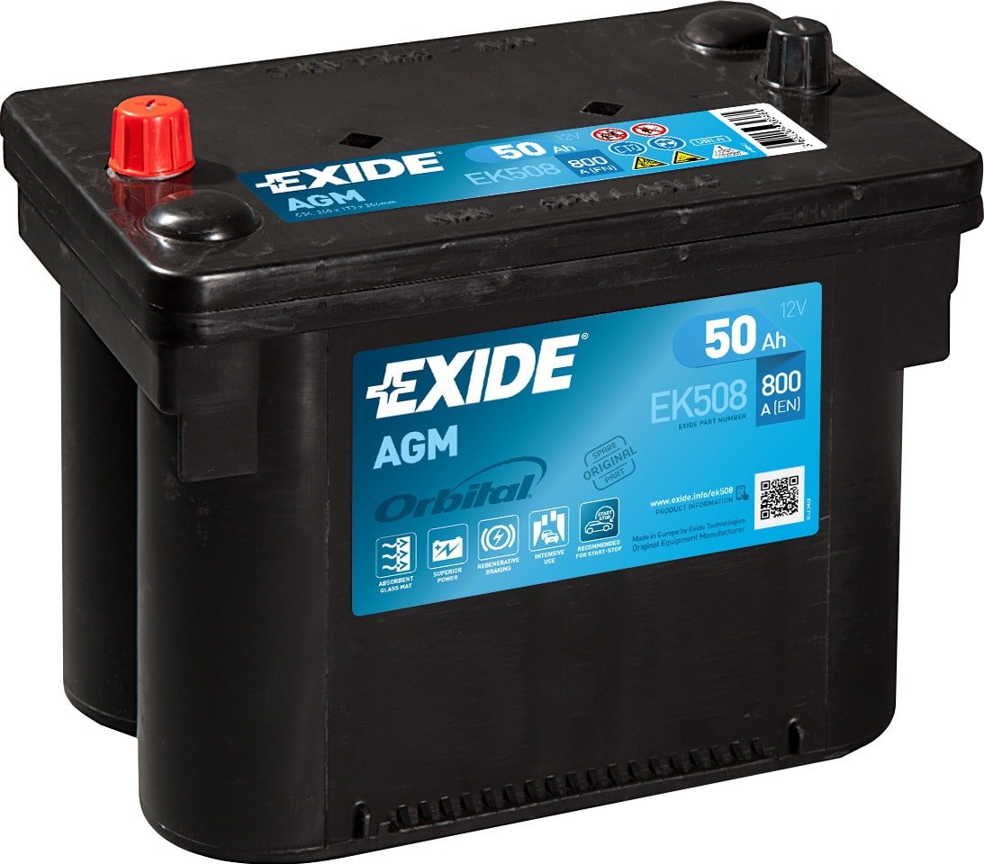 

Автомобильный аккумулятор Exide Start-Stop AGM EK508 (50 А·ч)
