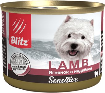 Консервированный корм для собак Blitz Sensitive Lamb & Turkey (ягненок с индейкой) 200 г
