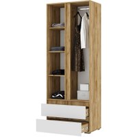 Шкаф распашной Стендмебель Хелен ШК 01 2-х створчатый (белый/дуб крафт золотой)