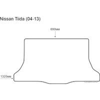 Коврик для багажника Alicosta Nissan Tiida 04-13 (багажник, ЭВА 6-уг, бежевый)