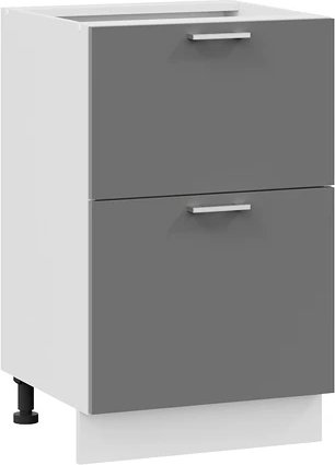 

Шкаф напольный Трия Габриэлла 1Н5Я2 с двумя ящиками (белый/титан)