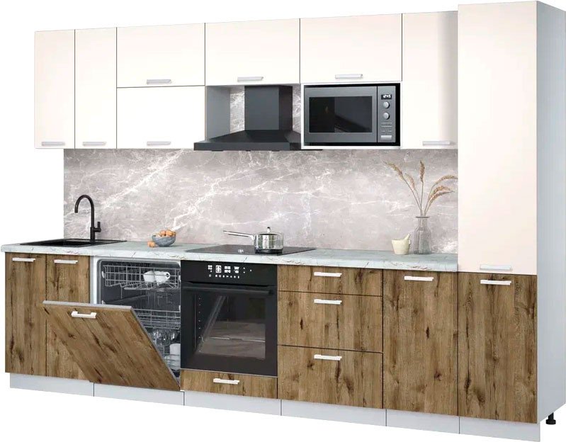 

Готовая кухня Интерлиния Мила Лайт 3.2-ПМ2 (персидский жемчуг/дуб веллингтон/серый каспий)