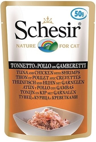 Пресервы Schesir Tuna and chicken with shrimps 0.05 кг