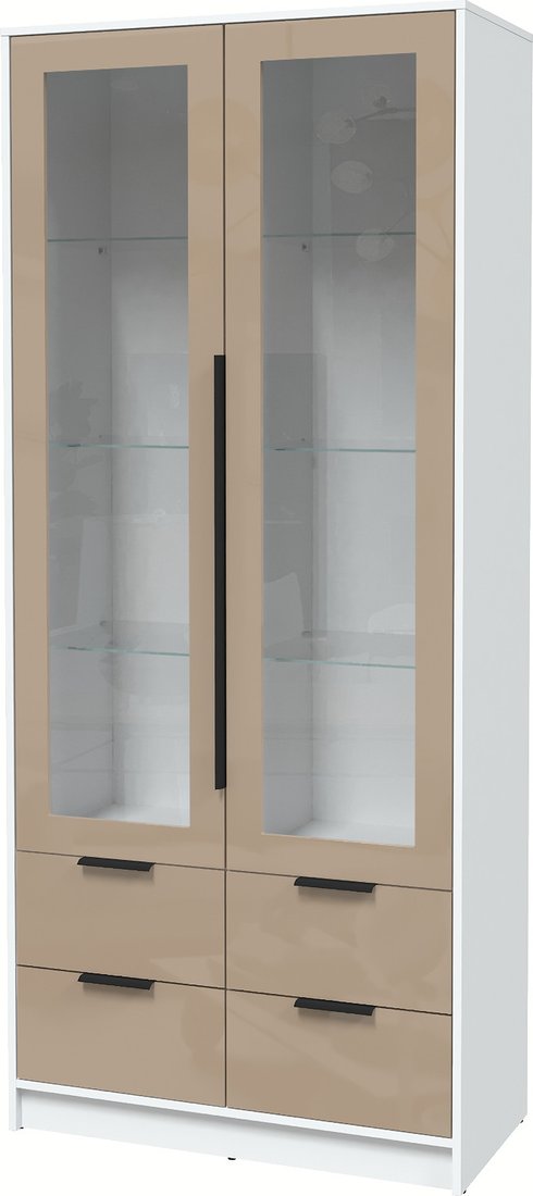 

Шкаф-витрина Интерлиния Концепт КТ-ШВ2 с подсветкой Глосс (белый платинум/капучино глянец)