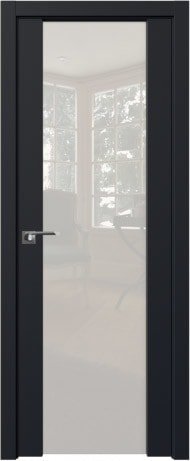 Межкомнатная дверь ProfilDoors 8U L 90x200 (черный матовый/триплекс белый)