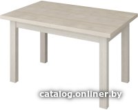 Кухонный стол Senira Кастусь 120-160x75 (дуб выбеленный/белый)