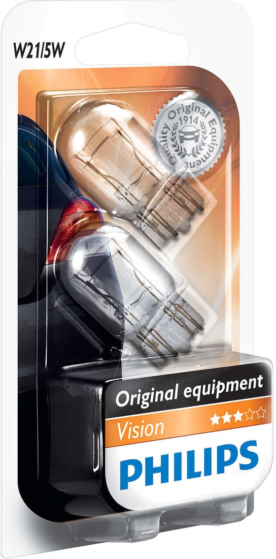 

Галогенная лампа Philips W21/5W Vision 2шт [12066B2]