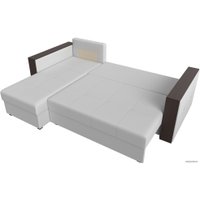 Угловой диван Лига диванов Валенсия Лайт левый (экокожа, белый)