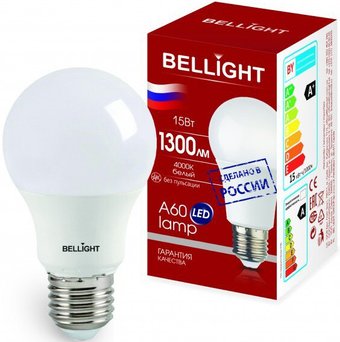 Светодиодная лампочка Bellight A60 15W 4000К E27
