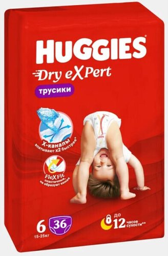 Трусики-подгузники Huggies Dry Expert Mega 6 (36 шт)