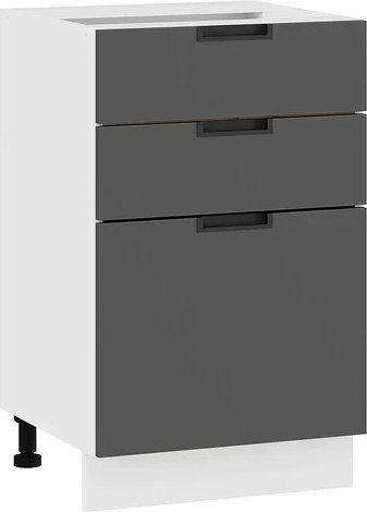 

Шкаф напольный Трия Гренада с тремя ящиками 1Н5Я3 (белый/холст вулкан)