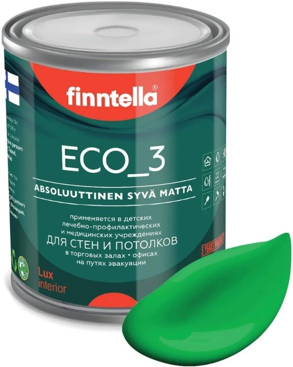 

Краска Finntella Eco 3 Wash and Clean Niitty F-08-1-1-FL131 0.9 л (луг. зеленый)