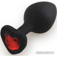 Анальная пробка Play Secrets Silicone Butt Plug Heart Shape Medium черный/красный 29953