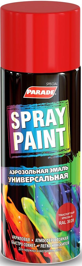 

Эмаль Parade Spray Paint аэрозольная 0.4 л 5005 (сигнально-синий)